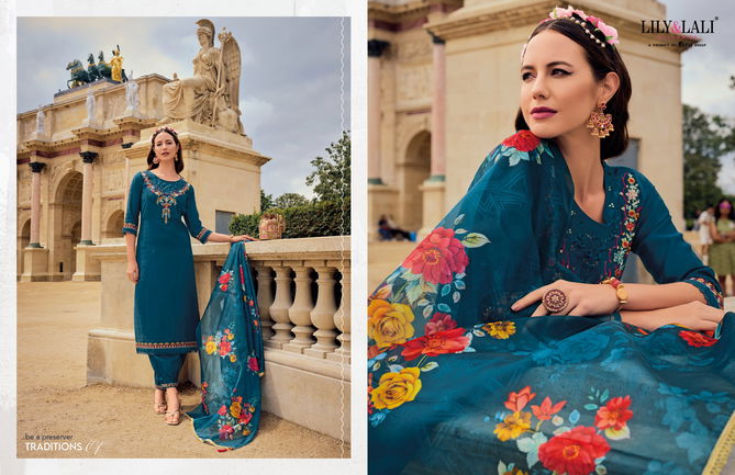 Khwaish By Lily And Lali Viscose Embroidery Kurti With Bottom With Dupatta Wholesale Shop In Surat
